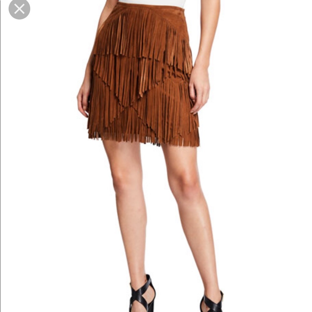 Fringe suede Leather skirt - Picture 4 of 4
